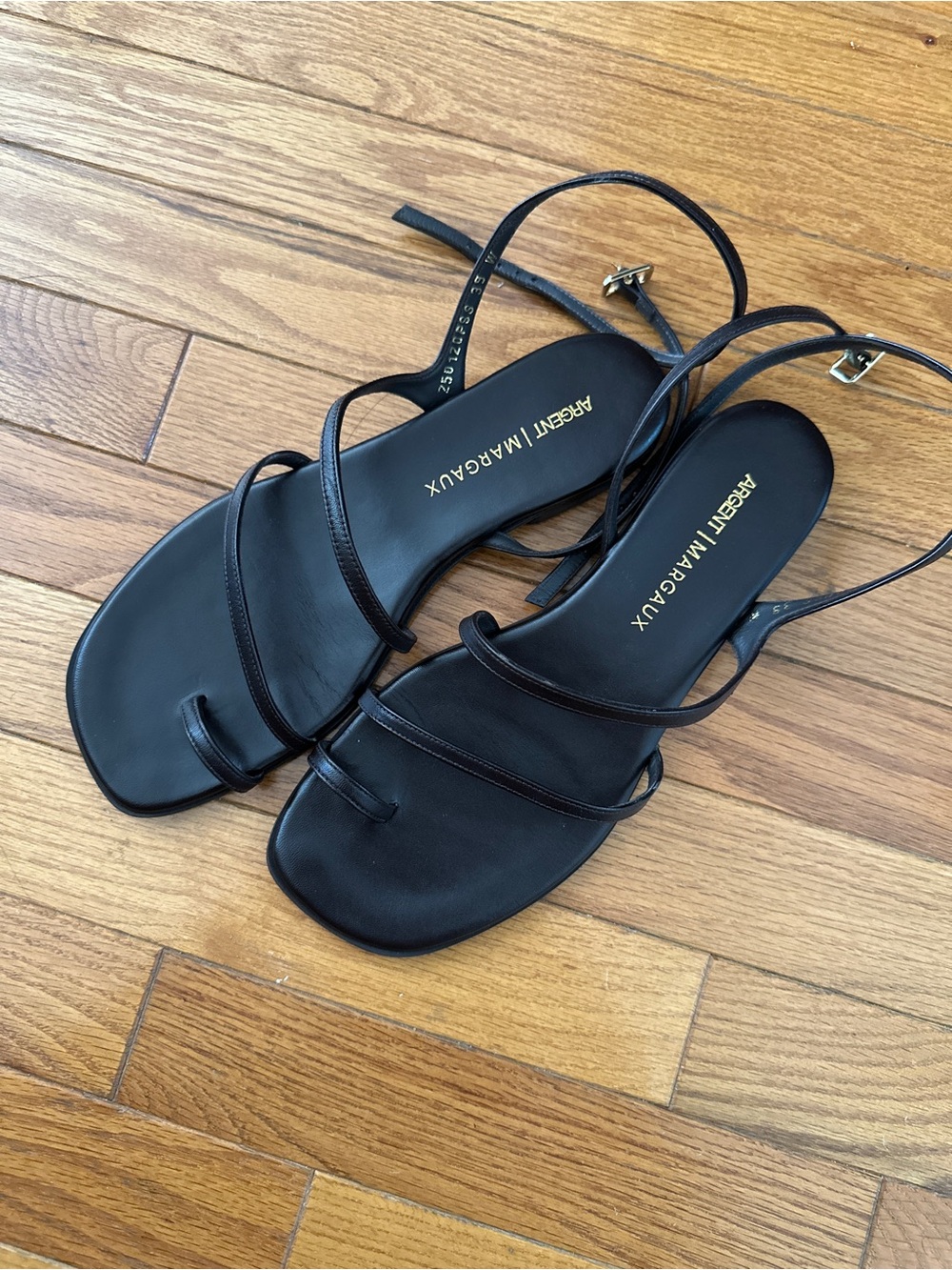 Margaux Dark Brown Espresso Positano Leather Sandals